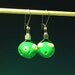 Green alien earrings. polymer clay geek jewelry