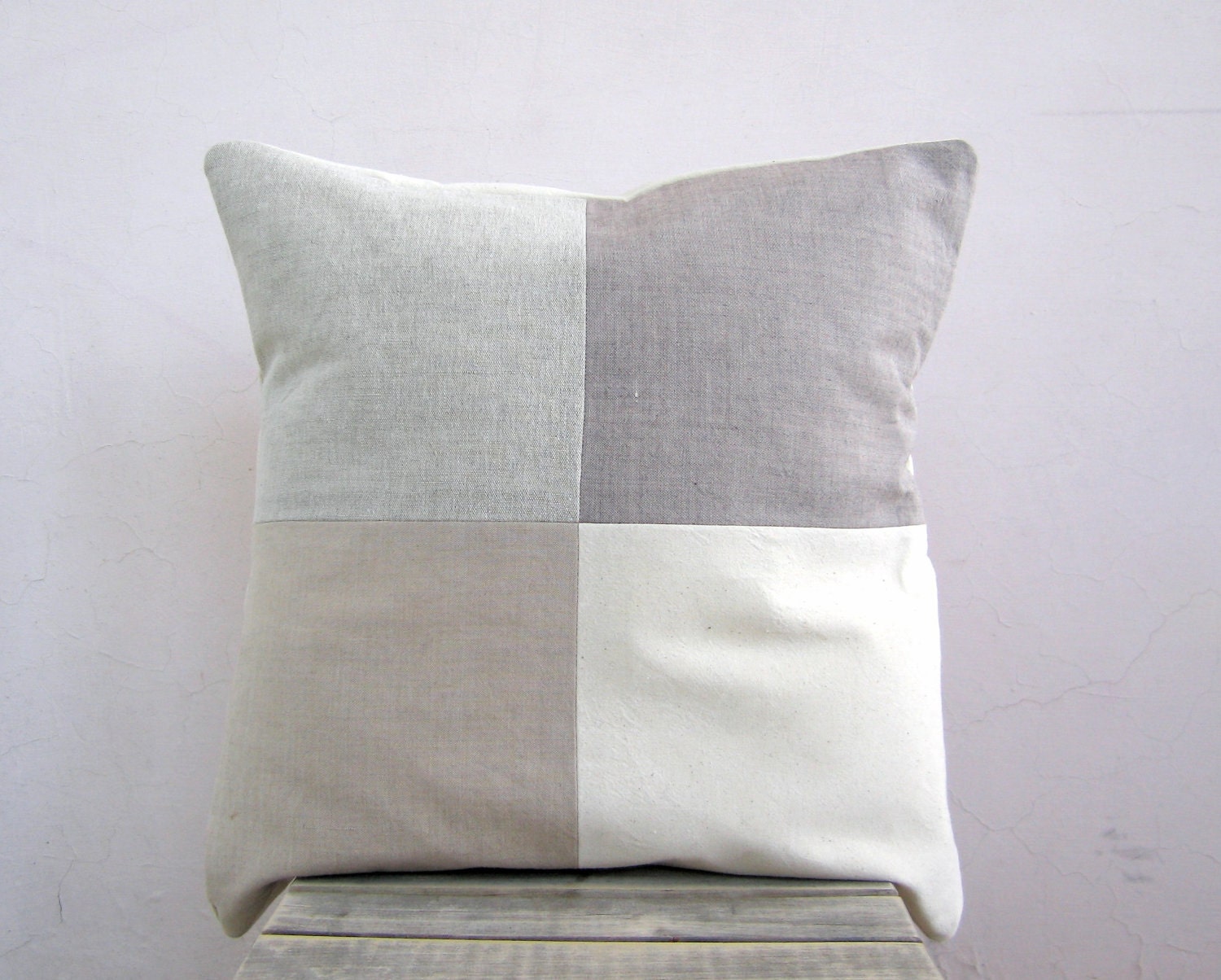 Modern throw pillow: organic cotton colorblock pillow, geometric decorative pillow cushion cover