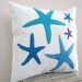 Nautical pillow: blue turquoise starfish pillow for beach house or nautical nursery, eco friendly beach pillow