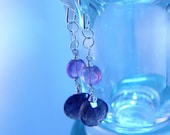 Faceted Iolite, Amethyst, Chain Dangles