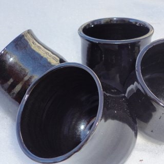 Pottery Wine Tumblers in Jet Black perfect wedding or shower gift