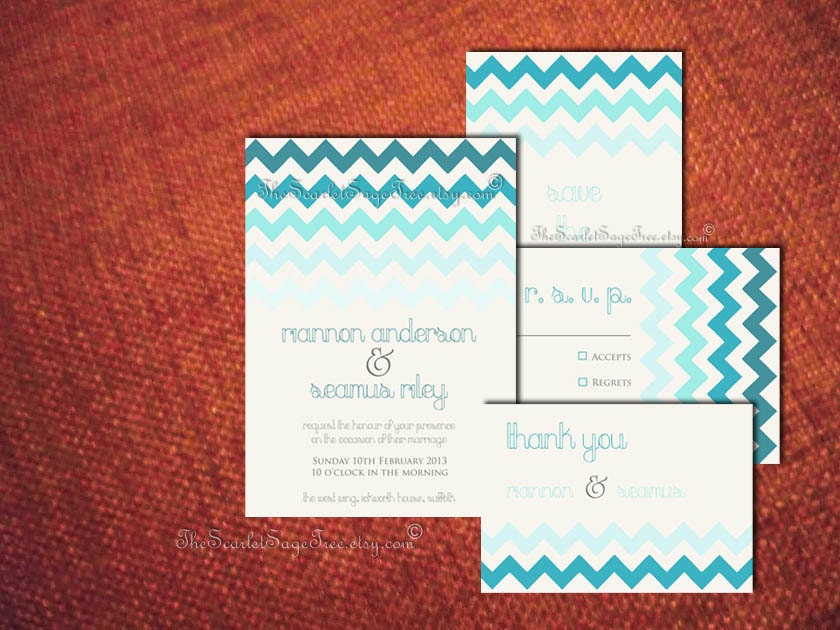 PRINTABLE CHEVRON CHIC Modern Invitation Suite Custom Design Colors & Text, Diy Wedding Anniversary Engagement Party Bridal Shower Pdf