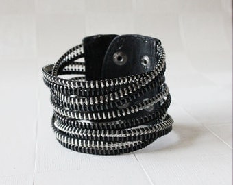 Zipper String Leather Bracelet