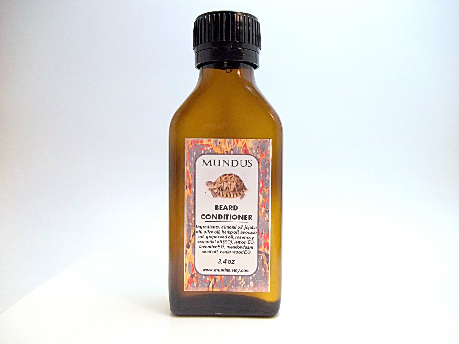 Natural Beard Conditioner / Beard Oil -  3.4 oz (100 mL) - Large Bottle - Mundus