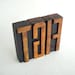 Thank God It's Friday, TGIF - 4 Wooden Vintage Letterpress Alphabet - Large - 3.2", L80