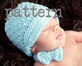 PDF Crochet Pattern Tutorial - Newborn Baby Boy Bow Tie Crochet Pattern Tutorial - permission to sell