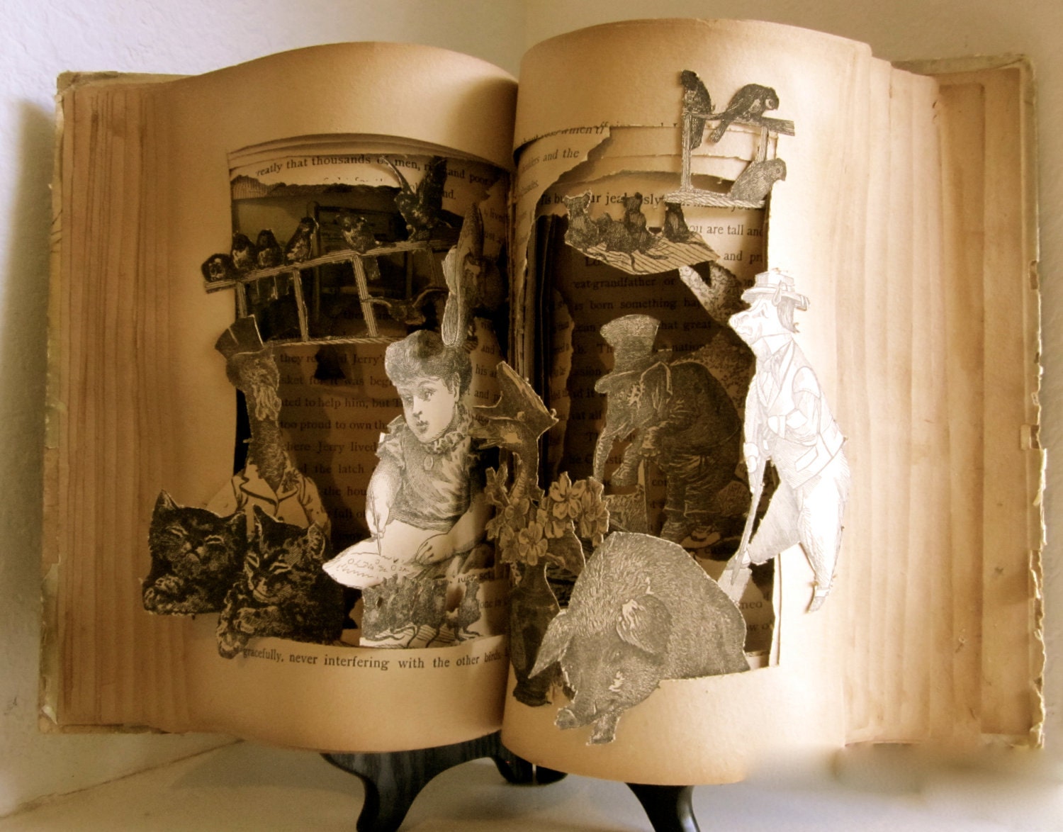 Altered Book Autopsy "a letter to Santa" late 1890