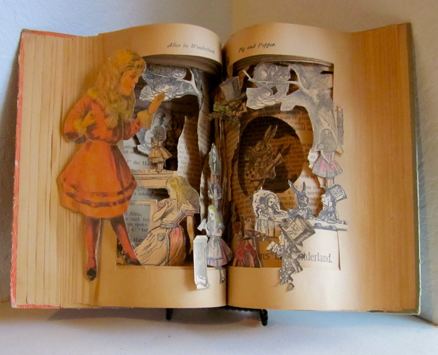 Altered Book   Alice's  Wonderland