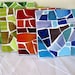 Coasters - 4 mosaic colorful glass on glass