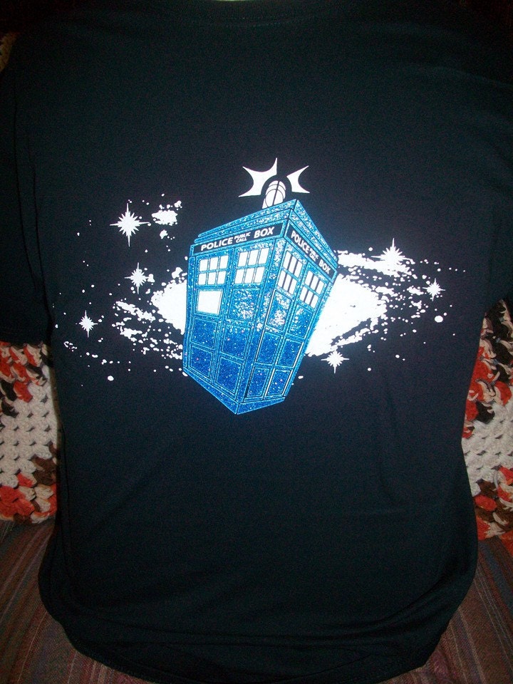 Space Police Box - Hand Printed T-Shirt