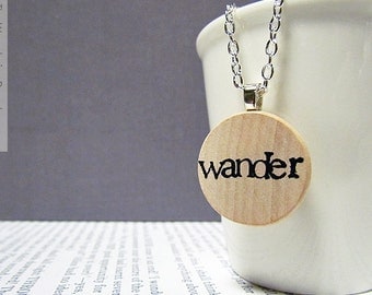 Simple and Modern "Wander" Inspirational Wanderlust Necklace
