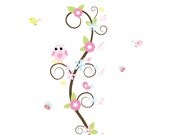 Nursery Wall Decal Stickers Owl and Birds Growth Chart Nursery baby decals