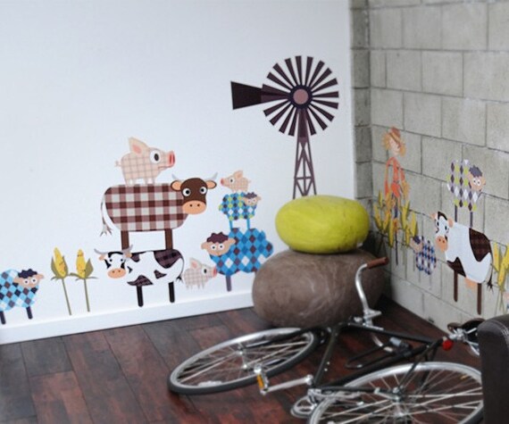Fashion Farm Gang Reusable Fabric Wall Decals by Pop & Lolli
