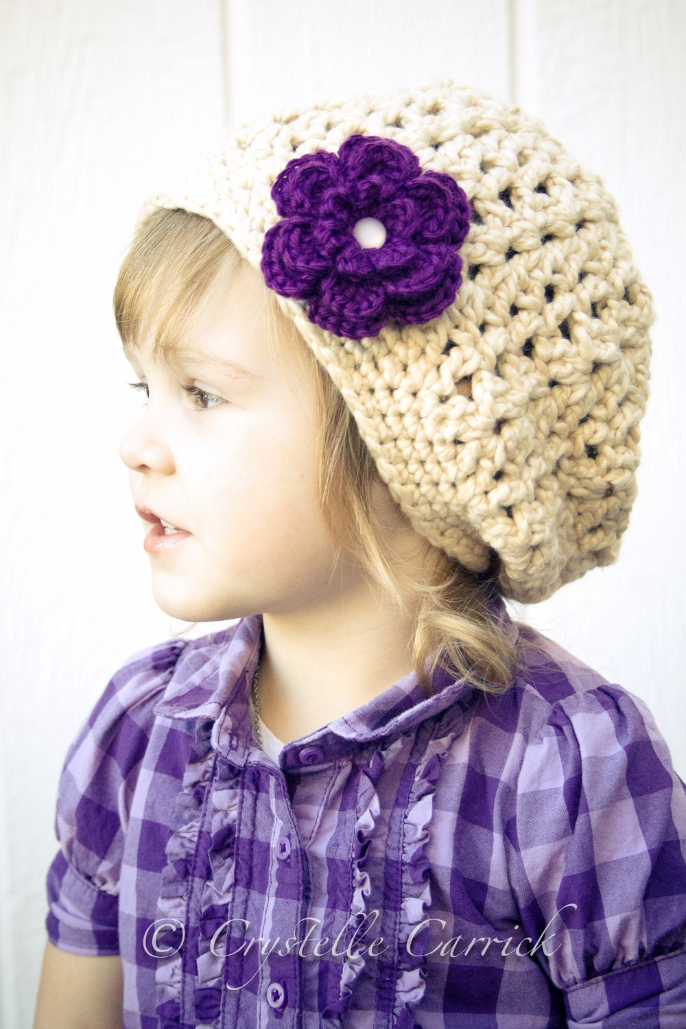 Girls 100% ORGANIC Cotton Slouchy Beanie - Toddler Child Preteen