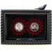 assemblage art - This Bird Has Flown - dark romance, marriage portrait, bird, flight, feather, charcoal gray, blood red