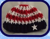 Stars and Stripes Beanie - Photo Prop - Newborn to Adult