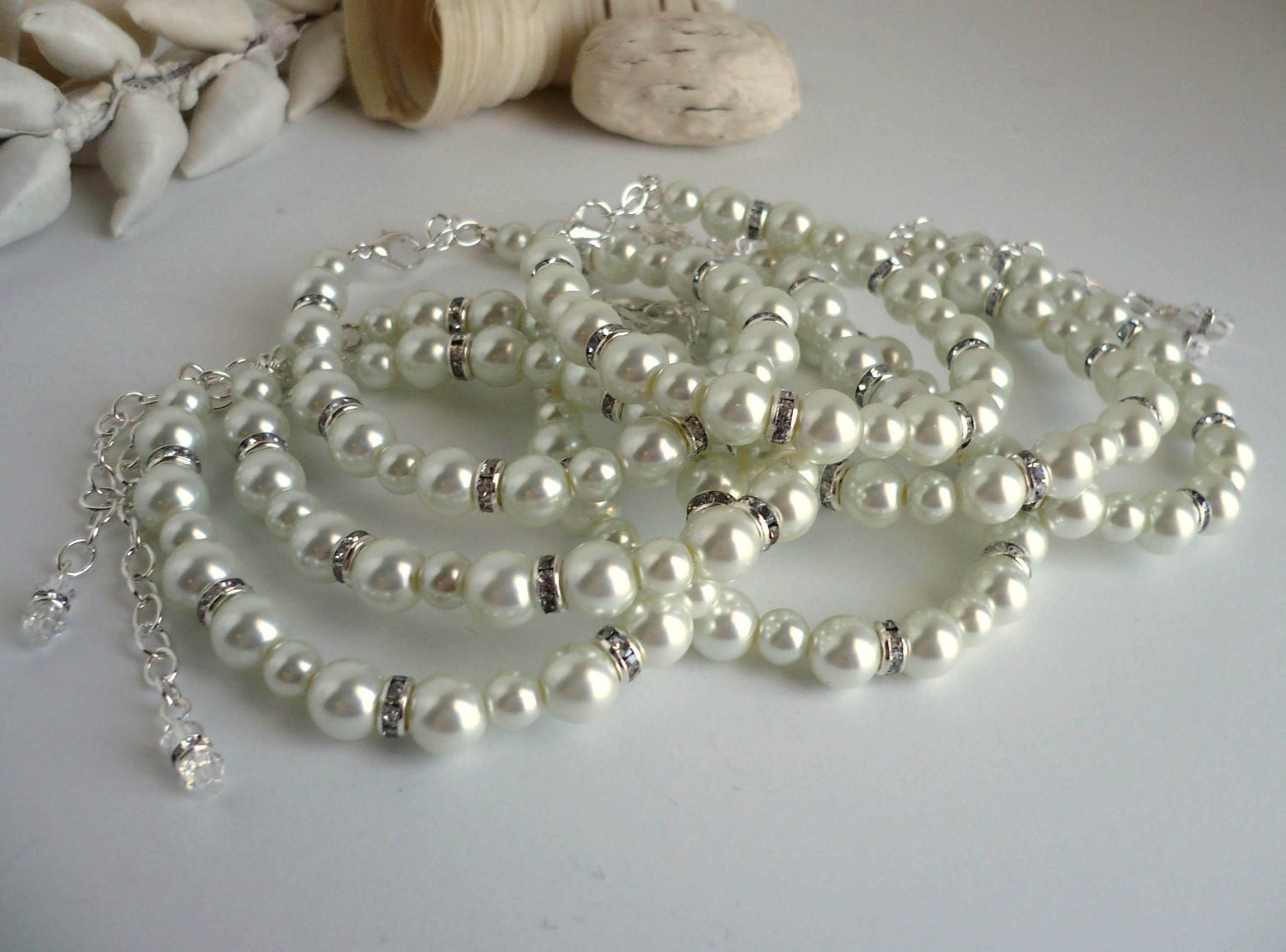 7 Bridesmaids Bracelets with Extenders - Instant Custom Order - You pick the colors