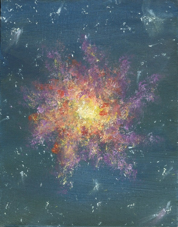 original 8x10 galaxy acrylic painting