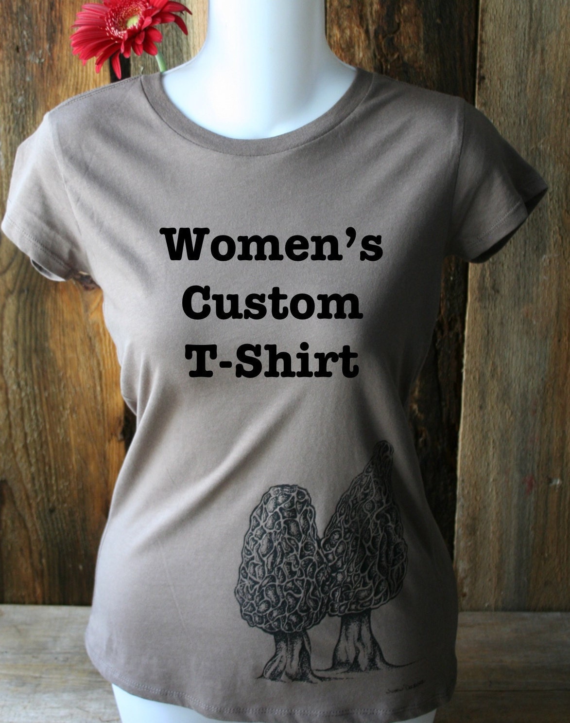 Custom Women's Organic Cotton T-Shirt Choose Your Image Color and Size