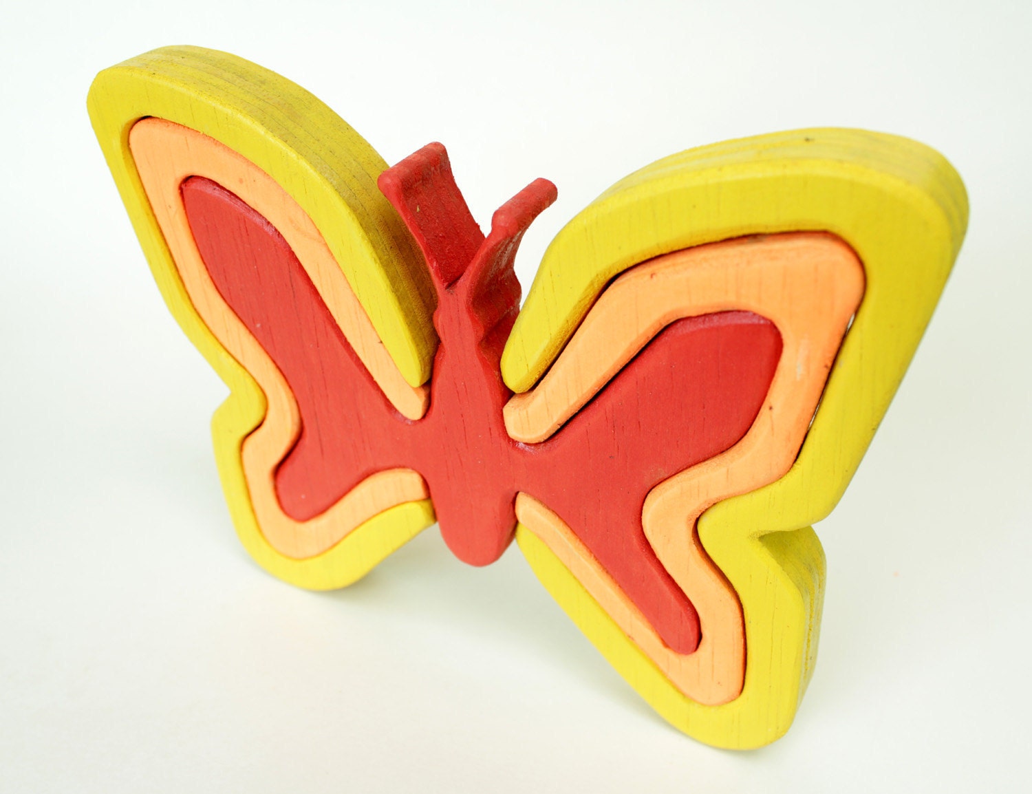 Eco Friendly Butterfly Wood Puzzle Game - Children's Deco -  Environmentally Friendly Toy