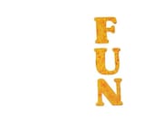 FUN Wooden Letters in Yellow with Orange highlights