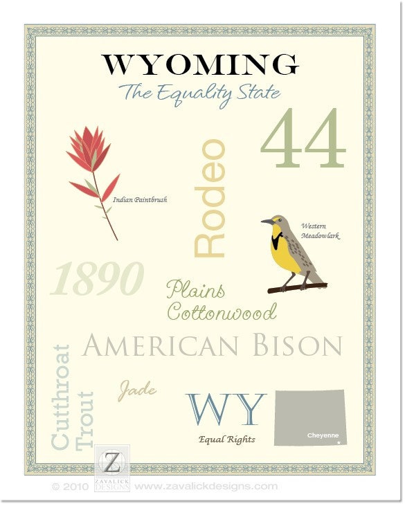 Wyoming State Pride Series 11x14" Poster