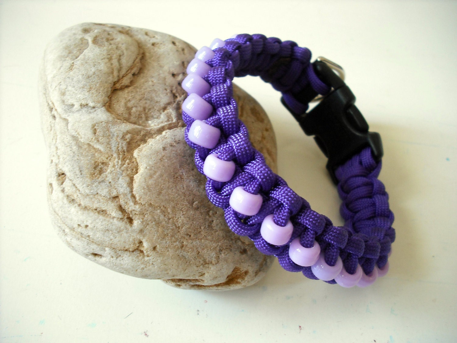 Tiny Dog Collar, Dog Jewelry, Beaded Purple Dog Collar