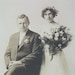 Bride and Groom, Wedding Photography, Antique Photos, 1913, Flapper Style Hat