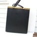 Tapestry Handbag, Travel Bag, Large Ladies Purse, Vintage Briefcase, Black Ladies Case / SALE