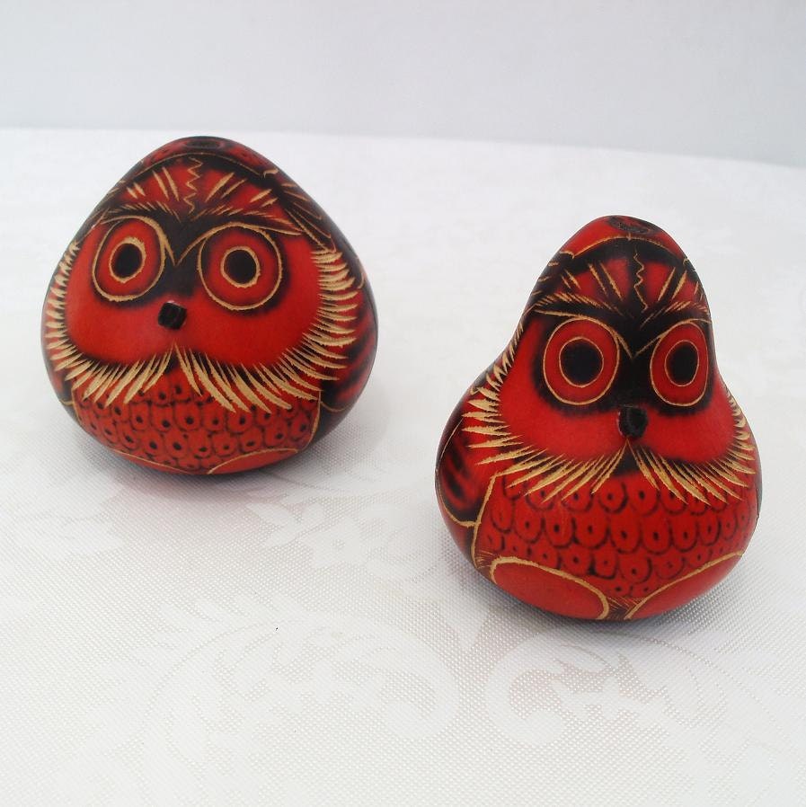 Owls, Carved Gourds, Painted Gourds, Vintage Art, Vintage Folk Art