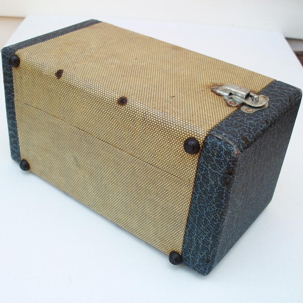 Mid Century Storage, Slide Case, Zephyr, Travel Organizer, Vintage Photography, Carrying Case / Blue