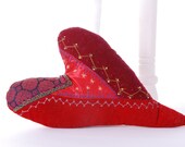 Mothers Day Crazy Quilt Heart Pincushion