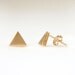 Tiny textured triangle earrings / choose your color / gold, silver and pink gold