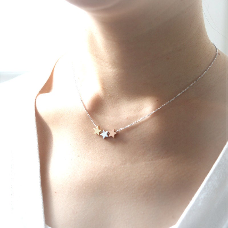 Tri-Color stars necklace