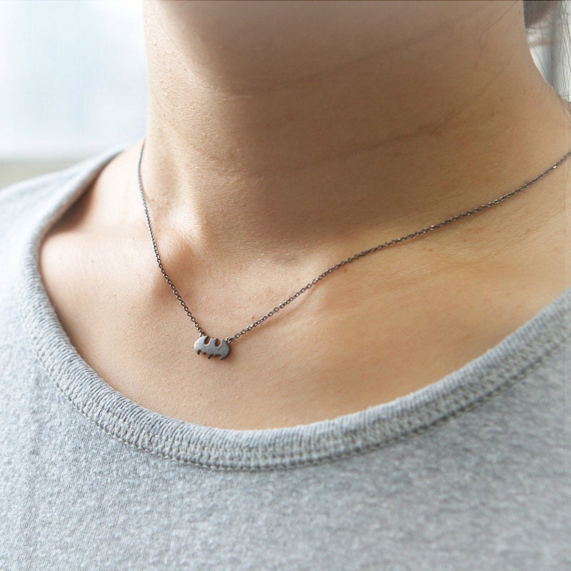 Black Baby bat necklace