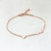 Tiny heart and Love You Bracelet in pink gold