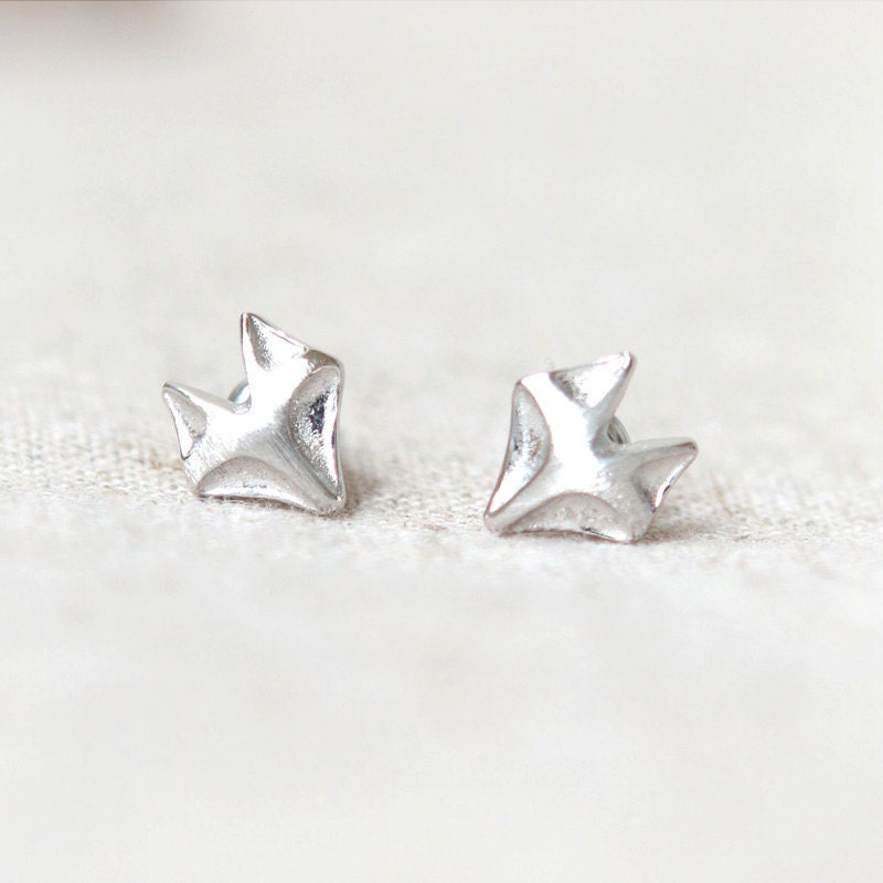 Fox earrings in silver