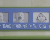 Blue and Green Baby Nursery Wall Art 4x6 Picture Frame Sign Pastel Blue - Twinkle Twinkle Little Star