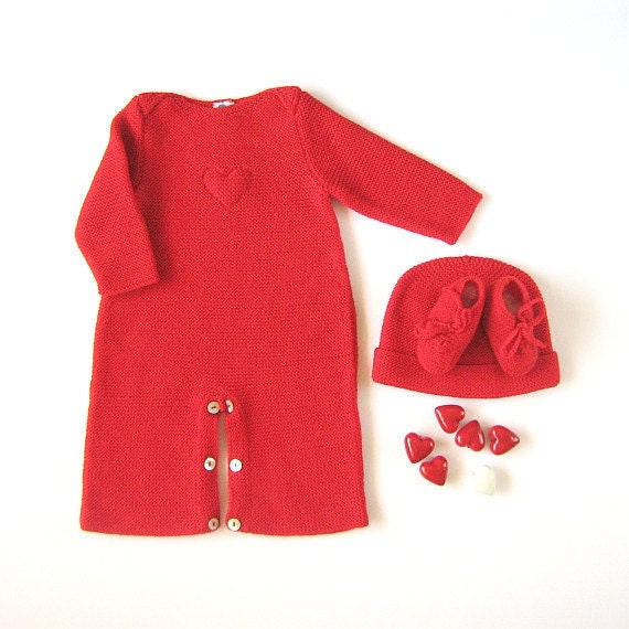 little heart red overalls