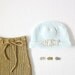 Knitted ribbed pants camel and hat with a little fish. 100% cotton. READY TO SHIP size newborn.