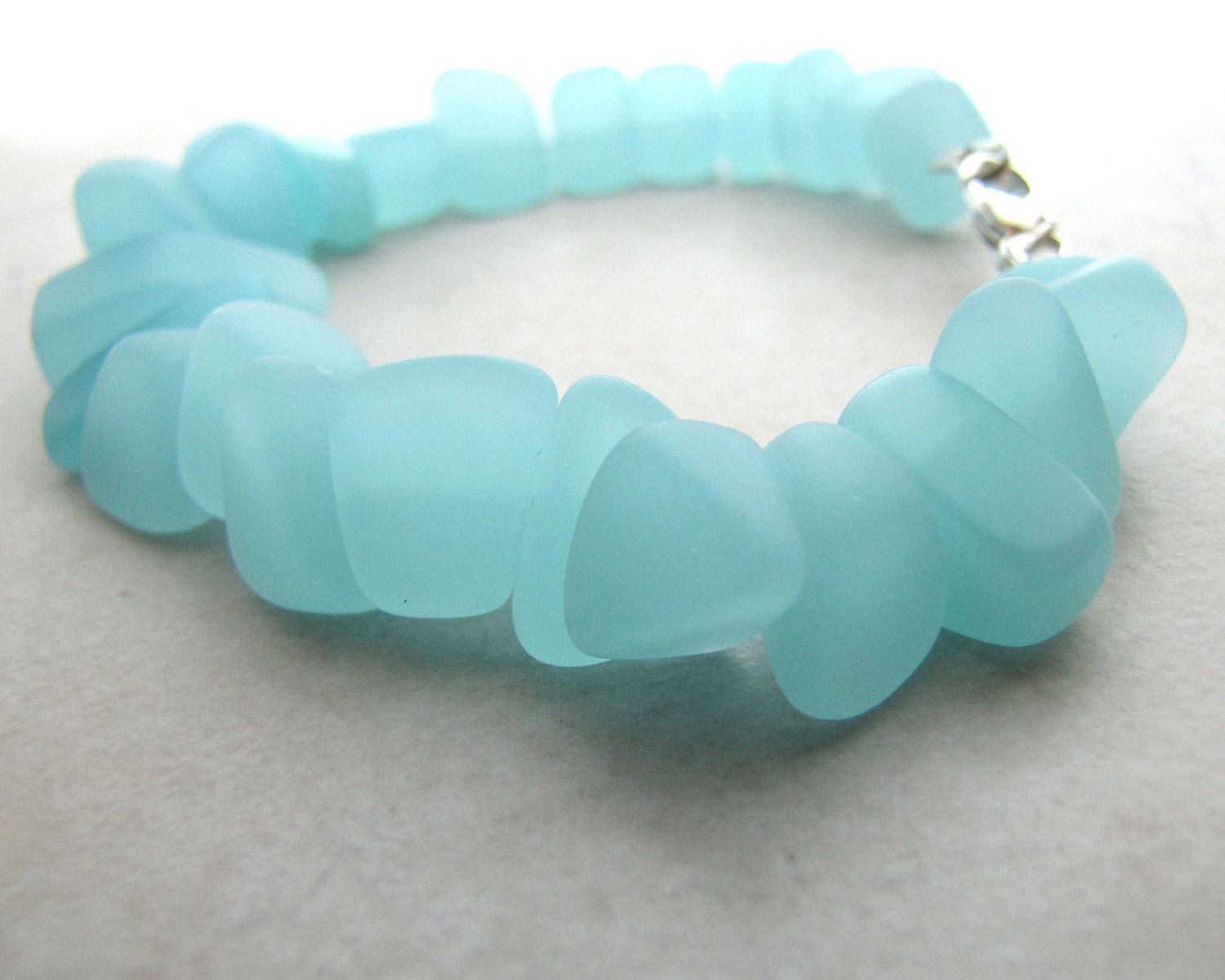 Seaglass Sea Glass Bracelet Aqua BellinaCreations Bellina Creation