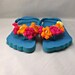 Crochet Teal Flip Flops for Baby, Size M, 9.5