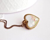 Mount Fuji (Fujisan) - Original Hand Painted Heart Locket with Original Miniature Watercolour Painting - Made to Order