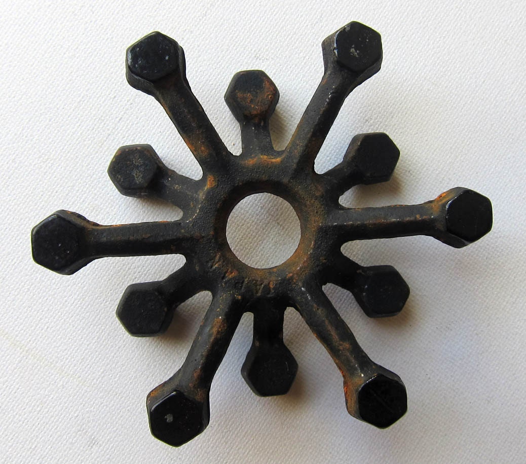 Vintage Retro 1950s atomic cast iron tapered candle holder