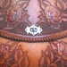 Vintage original hippie boho 1960s hand tooled tan leather bag