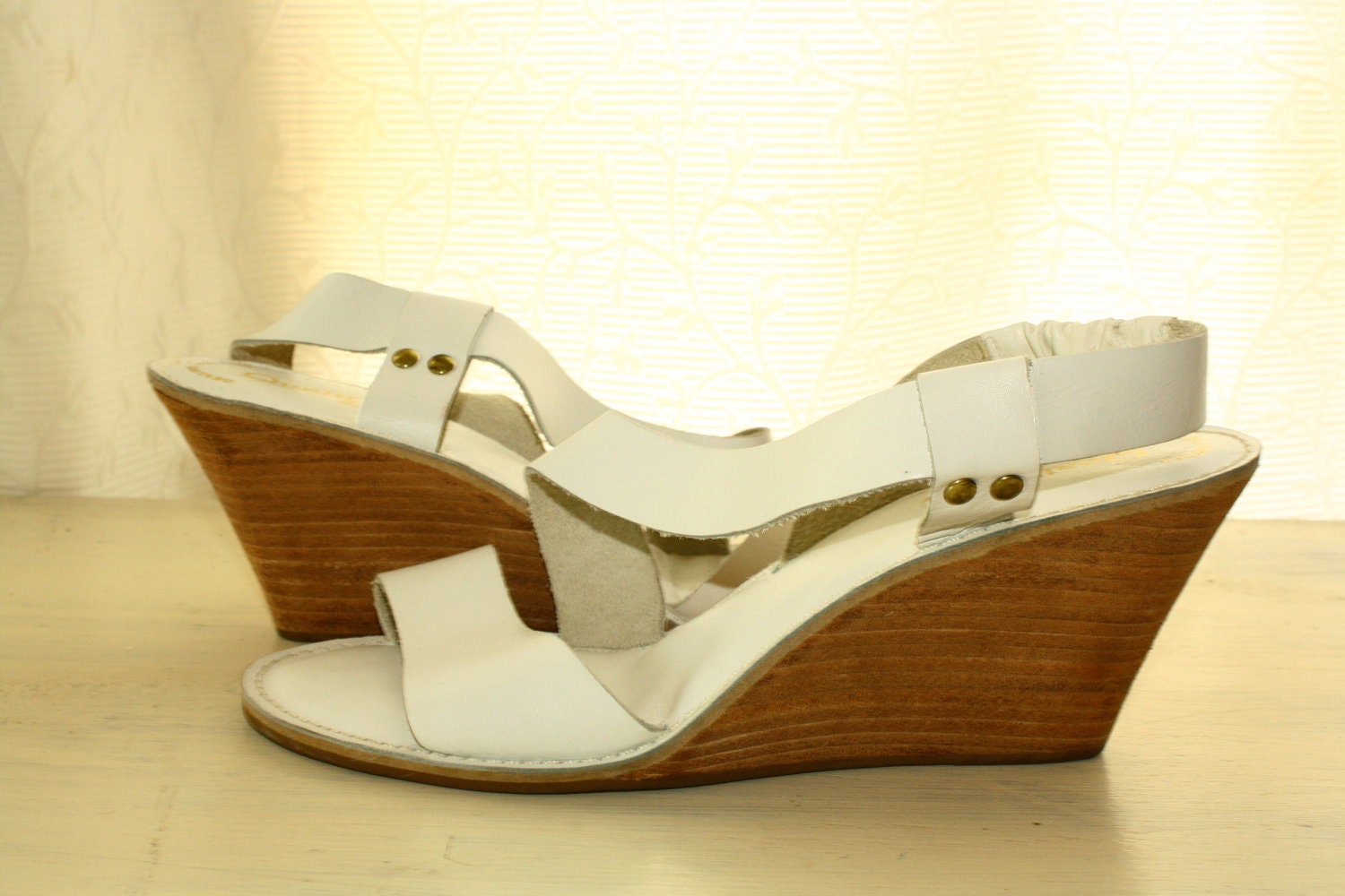 Vintage Genuine Leather Vintage Strappy Summer Wedge - 7.5