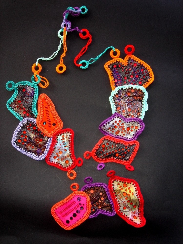Statement Necklace / Bracelet "Flowers in my garden"