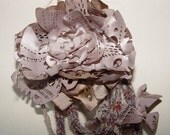 Statement necklace / brooch in beige - wearable art