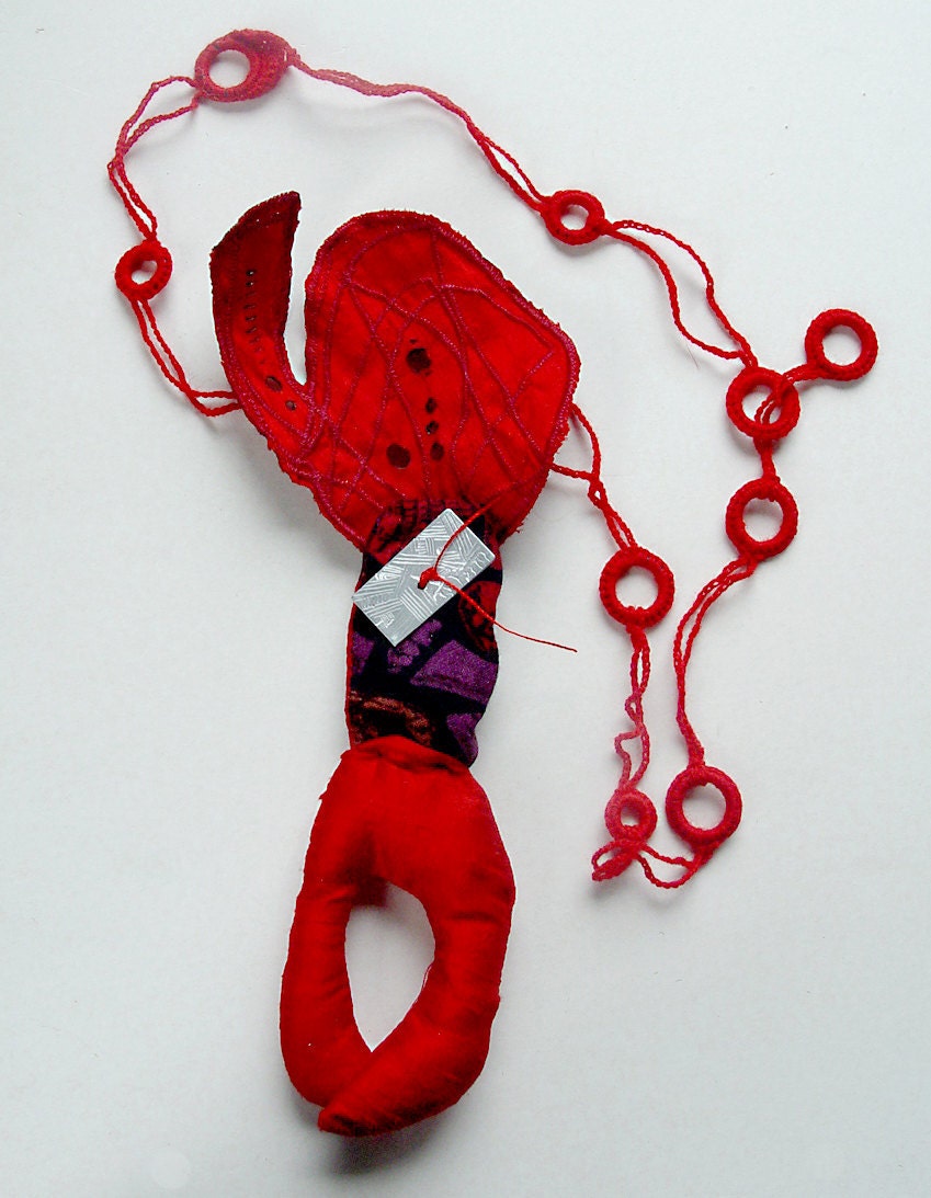 OOAK fabric brooch / necklace - Made to order