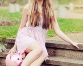 Candy pink Tulle roses babydoll dress